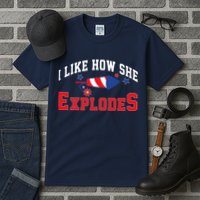 I Like How He Explodes Funny Fireworks Lover Matching Team Couple 4th Of July Tall T-Shirt