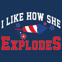 I Like How He Explodes Funny Fireworks Lover Matching Team Couple 4th Of July Sustainable Bucket Hat