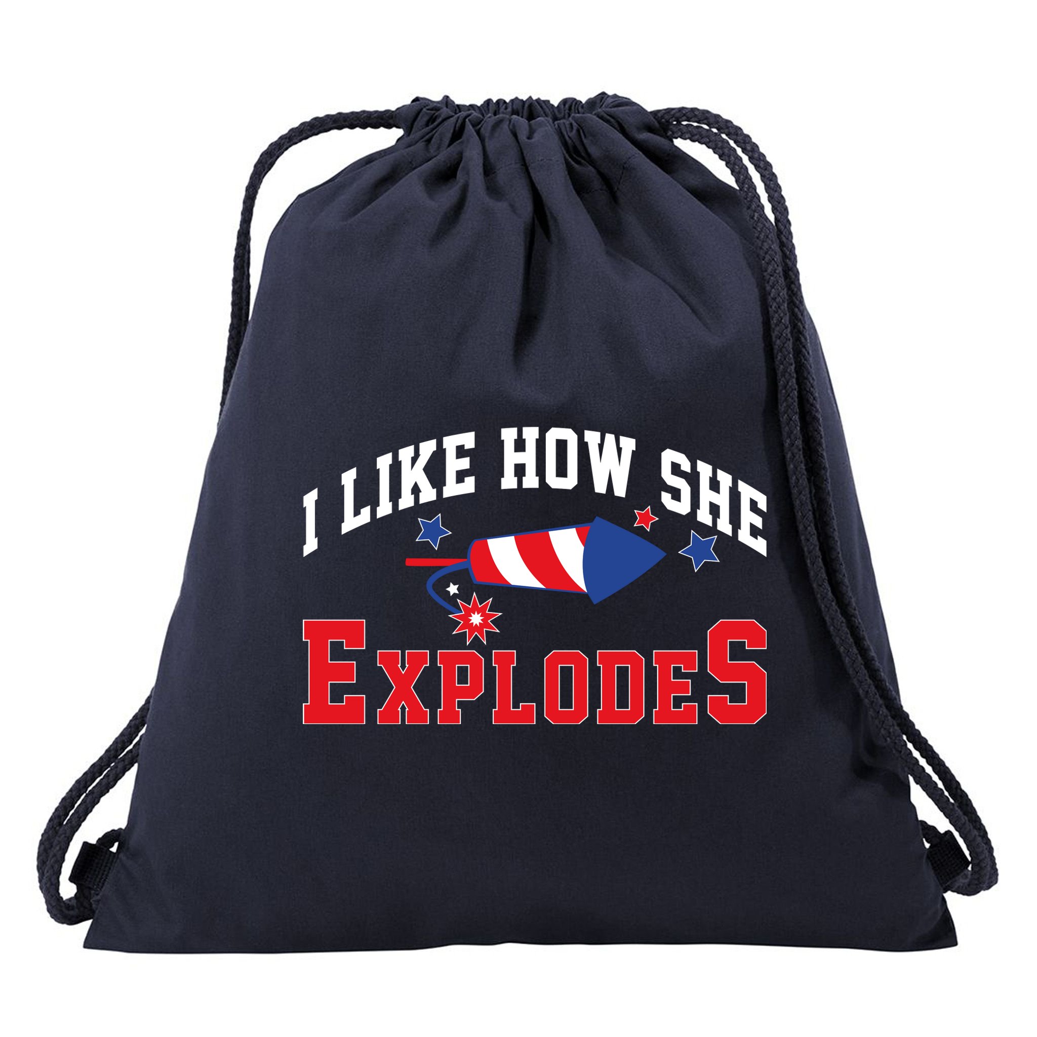 I Like How He Explodes Funny Fireworks Lover Matching Team Couple 4th Of July Drawstring Bag