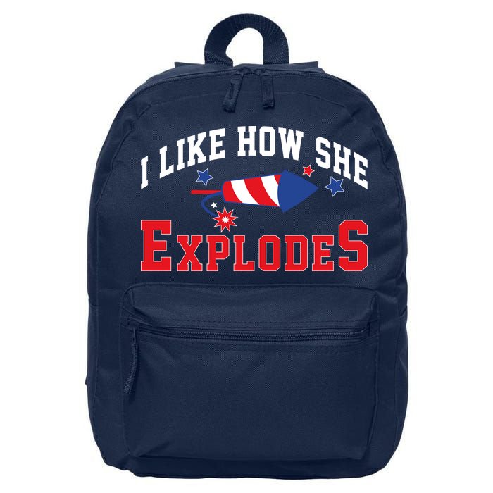 I Like How He Explodes Funny Fireworks Lover Matching Team Couple 4th Of July 16 in Basic Backpack