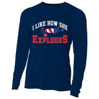 I Like How He Explodes Funny Fireworks Lover Matching Team Couple 4th Of July Cooling Performance Long Sleeve Crew