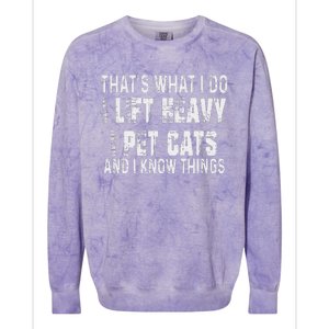 I Lift Heavy Pet Cats And Know Things Funny Gym Colorblast Crewneck Sweatshirt