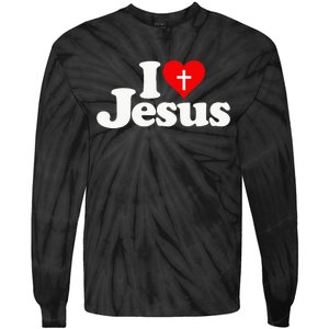 I Love Heart Jesus Christ Tie-Dye Long Sleeve Shirt