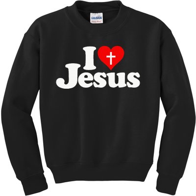 I Love Heart Jesus Christ Kids Sweatshirt