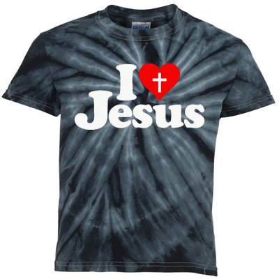 I Love Heart Jesus Christ Kids Tie-Dye T-Shirt