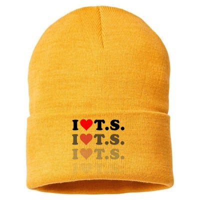 I Love Heart Ts Sustainable Knit Beanie