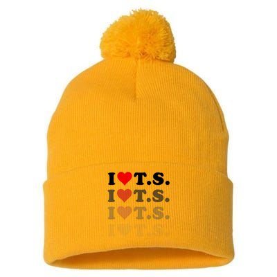 I Love Heart Ts Pom Pom 12in Knit Beanie