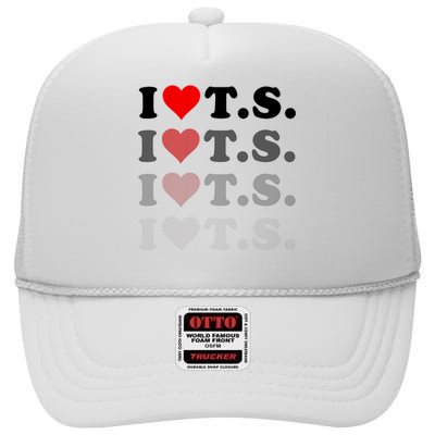 I Love Heart Ts High Crown Mesh Back Trucker Hat