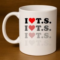 I Love Heart Ts 11oz C Handle Ceramic Mug
