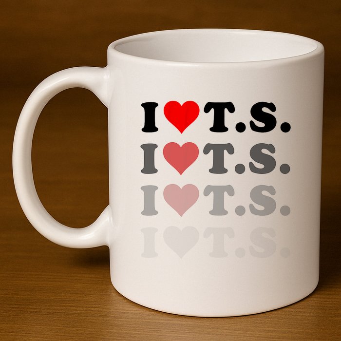 I Love Heart Ts 11oz C Handle Ceramic Mug