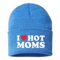 I Love Hot Moms Retro Vintage Cool Gift Sustainable Knit Beanie