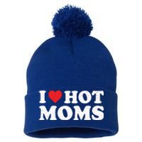 I Love Hot Moms Retro Vintage Cool Gift Pom Pom 12in Knit Beanie