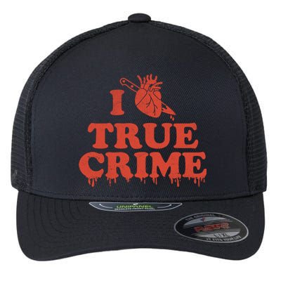 I Love Heart True Crime Flexfit Unipanel Trucker Cap