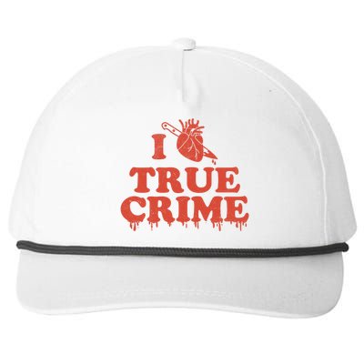 I Love Heart True Crime Snapback Five-Panel Rope Hat