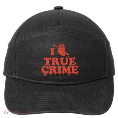 I Love Heart True Crime 7-Panel Snapback Hat