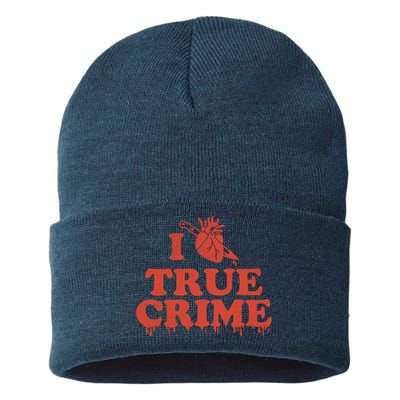 I Love Heart True Crime Sustainable Knit Beanie