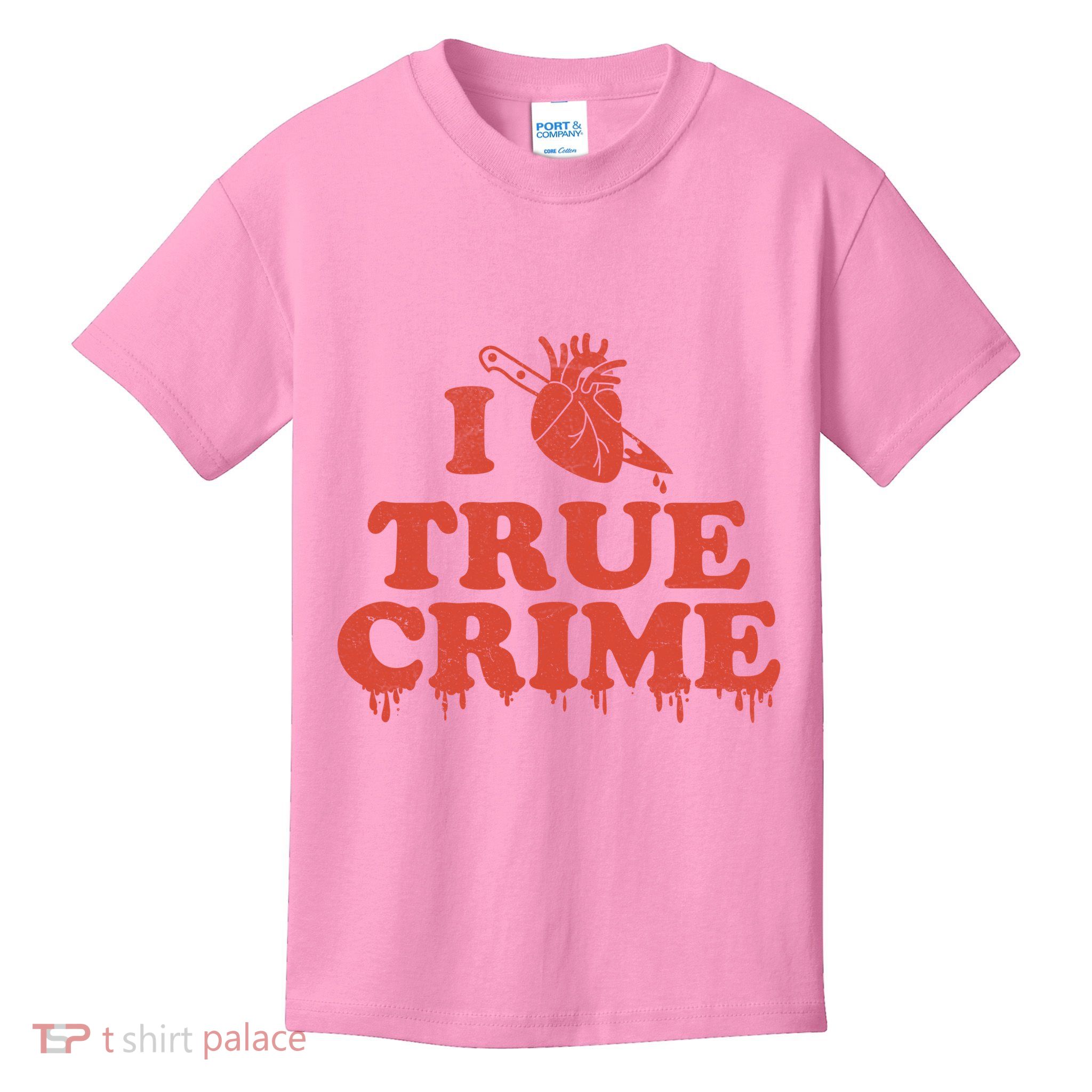 I Love Heart True Crime Kids T-Shirt