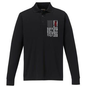 I Love Hot Moms American Usa Flag Gift Performance Long Sleeve Polo