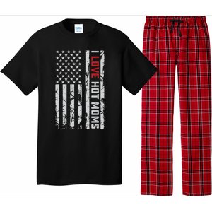 I Love Hot Moms American Usa Flag Gift Pajama Set