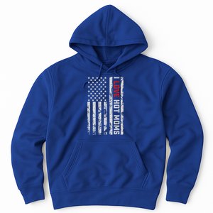 I Love Hot Moms American Usa Flag Gift Hoodie