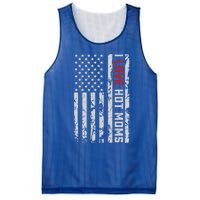 I Love Hot Moms American Usa Flag Gift Mesh Reversible Basketball Jersey Tank