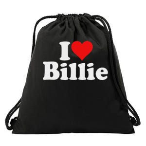 I Love Heart Billie Drawstring Bag