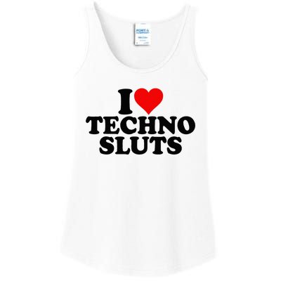 I Love Heart Techno Sluts Edm Music Ladies Essential Tank