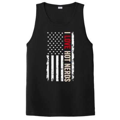 I Love Hot Nerds American Usa Flag Gift PosiCharge Competitor Tank