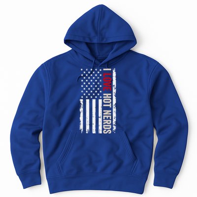 I Love Hot Nerds American Usa Flag Gift Hoodie