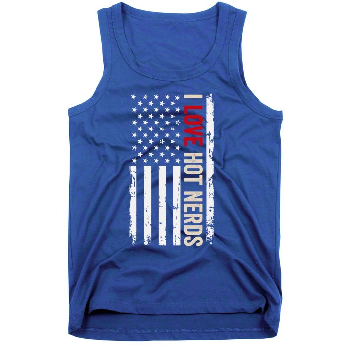 I Love Hot Nerds American Usa Flag Gift Tank Top