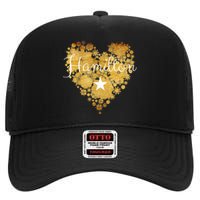 I Love Hamilton Heart High Crown Mesh Back Trucker Hat