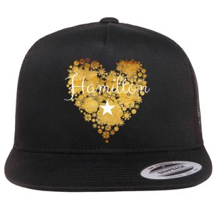 I Love Hamilton Heart Flat Bill Trucker Hat