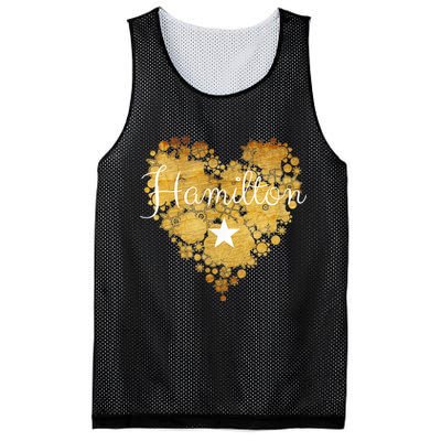 I Love Hamilton Heart Mesh Reversible Basketball Jersey Tank
