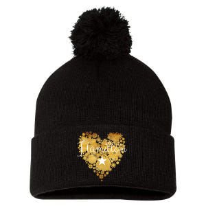 I Love Hamilton Heart Pom Pom 12in Knit Beanie