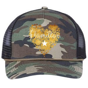 I Love Hamilton Heart Retro Rope Trucker Hat Cap