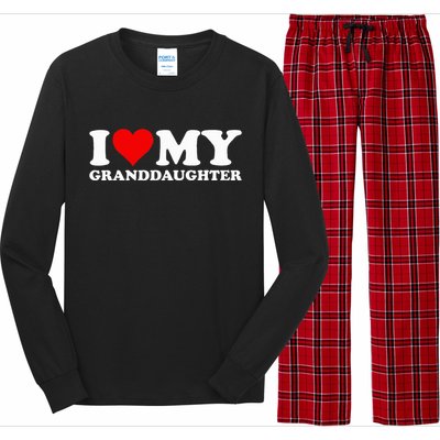 I Love Heart My Granddaughter Long Sleeve Pajama Set