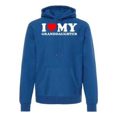 I Love Heart My Granddaughter Premium Hoodie