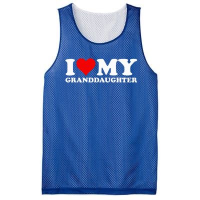 I Love Heart My Granddaughter Mesh Reversible Basketball Jersey Tank