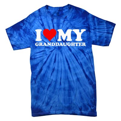 I Love Heart My Granddaughter Tie-Dye T-Shirt