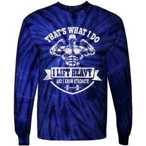 I Lift Heavy Funny Weight Lifting Workout Training Tie-Dye Long Sleeve Shirt