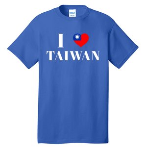 I Love Heart Taiwan Flag Taiwanese Taiwan Pride Roc Taipei Gift Tall T-Shirt