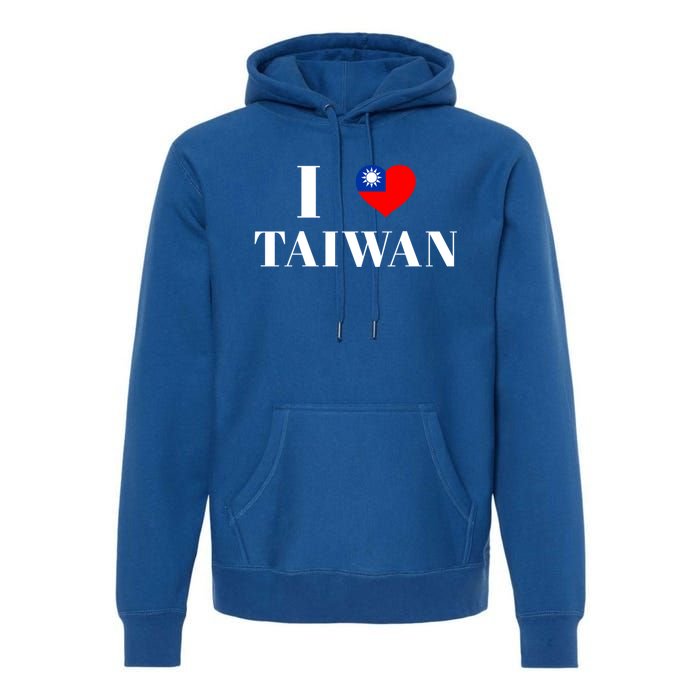 I Love Heart Taiwan Flag Taiwanese Taiwan Pride Roc Taipei Gift Premium Hoodie