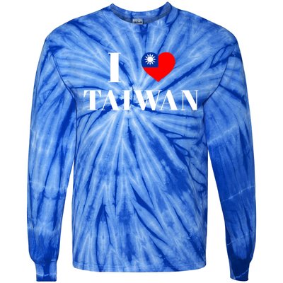 I Love Heart Taiwan Flag Taiwanese Taiwan Pride Roc Taipei Gift Tie-Dye Long Sleeve Shirt