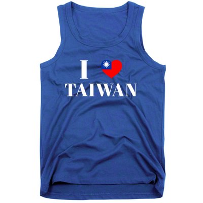 I Love Heart Taiwan Flag Taiwanese Taiwan Pride Roc Taipei Gift Tank Top