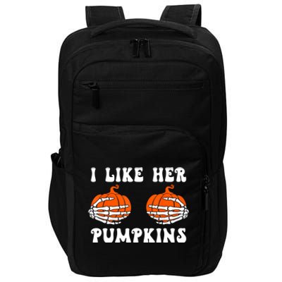 I Like Her Pumpkins Groovy Matching Couple Halloween Impact Tech Backpack