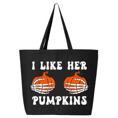 I Like Her Pumpkins Groovy Matching Couple Halloween 25L Jumbo Tote