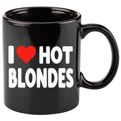 I Love Hot Blondes Heart Cute Funny Adult Humor 11oz C Handle Ceramic Mug
