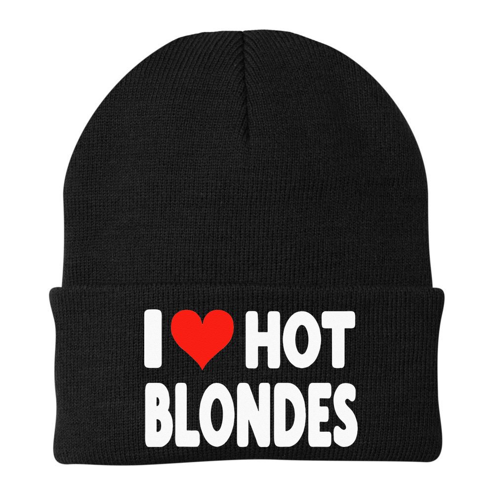 I Love Hot Blondes Heart Cute Funny Adult Humor Beanie
