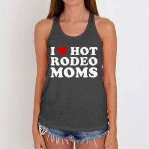 I Love Hot Rodeo Moms I Heart Cowboy Rodeo Mom Women's Knotted Racerback Tank