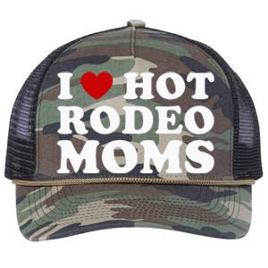 I Love Hot Rodeo Moms I Heart Cowboy Rodeo Mom Retro Rope Trucker Hat Cap